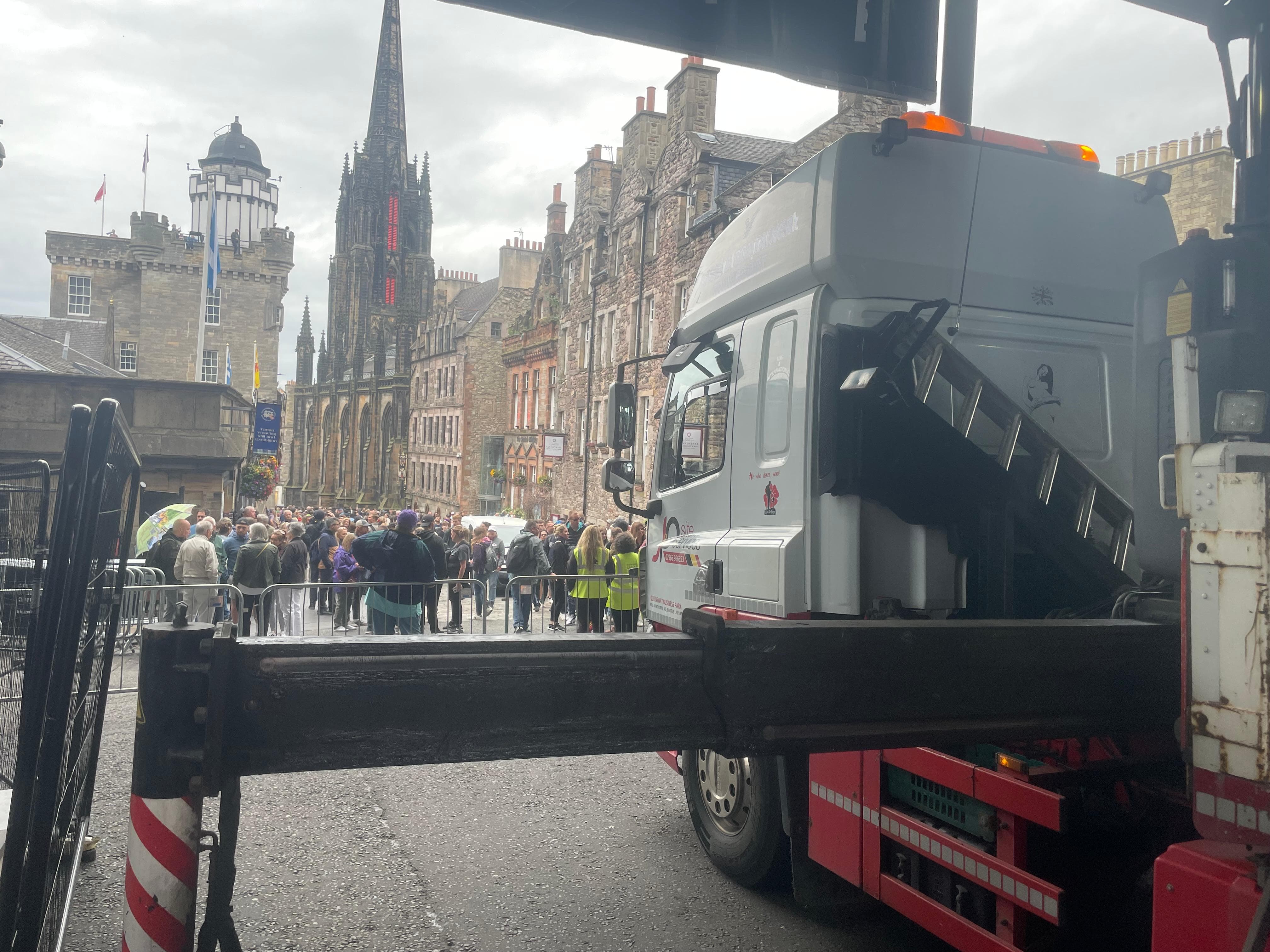 HIAB lorry delivering machinery to a North West site