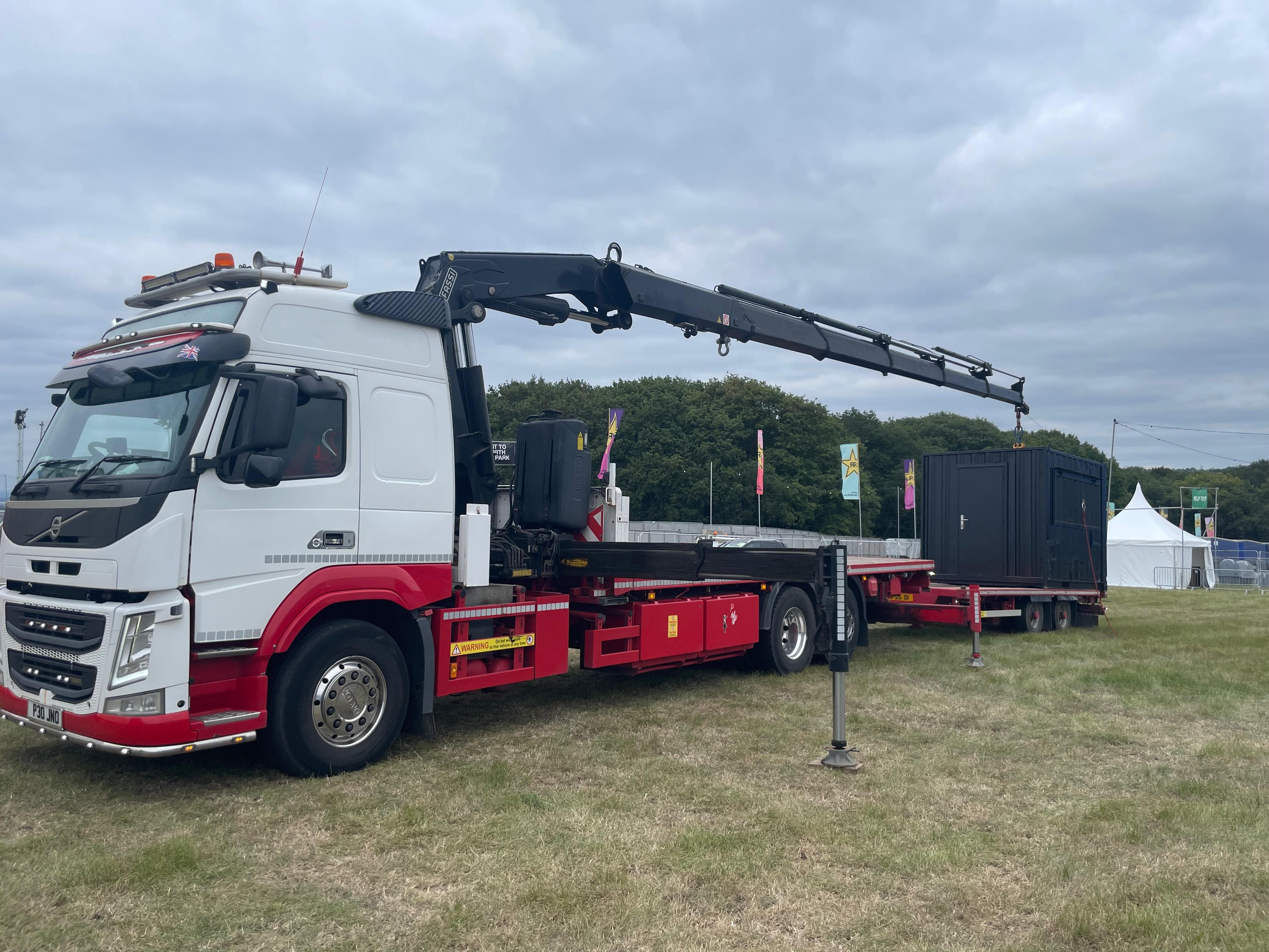 J&P Site Services HIAB crane lorry in Liverpool